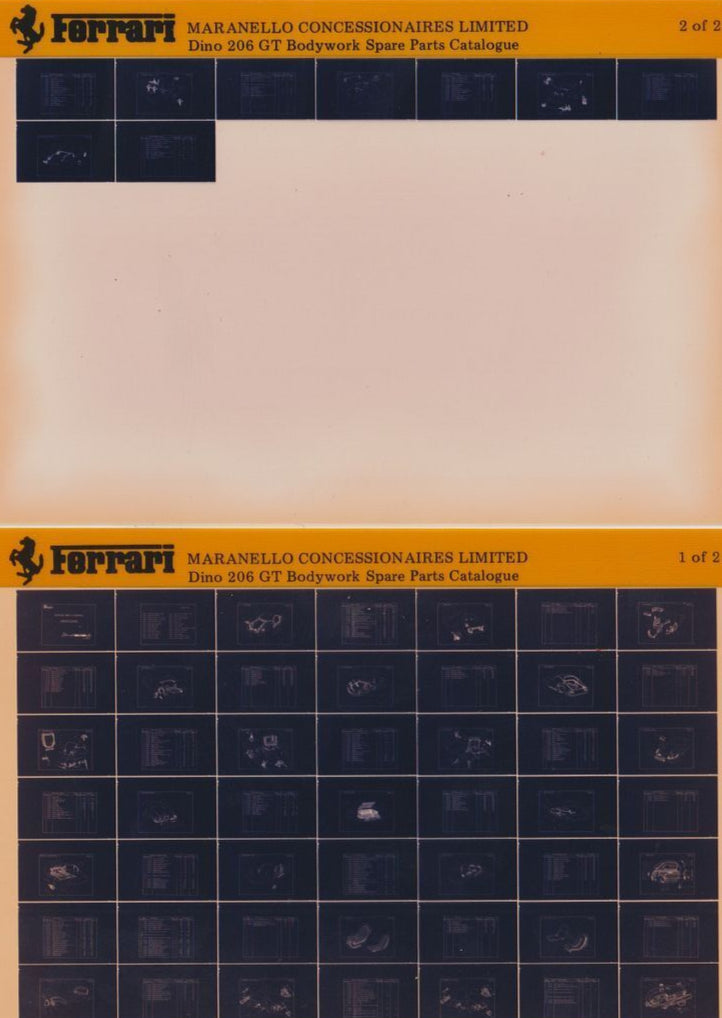 OEM Ferrari 206 GT Microfiche Parts Illustrations Manual 95991200/M