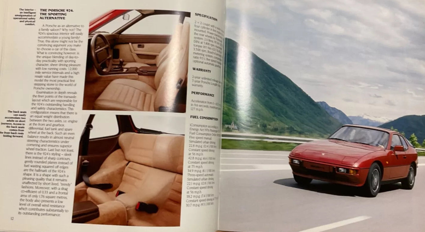 OEM 1984 Porsche 924S, 944 Lux, 944 Turbo, 911 Carrera, 911 Turbo & 928 S series 2 Sales Brochure WVK-104-125
