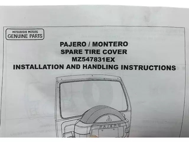 New OEM 2008-2023 Mitsubishi Pajero Montero Soft Spare Tire Cover, Part # MZ547831EX