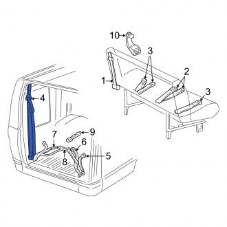 New OEM Rear Right Outer Seat Belt Lap and Shoulder Belt Fits, 1998 Dodge B-Series - Part # 5EZ66RK5AC