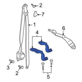 New OEM Front Left Seat Belt Receptacle Fits, 1997-1998 Dodge Dakota - Part # 5EX27RK5