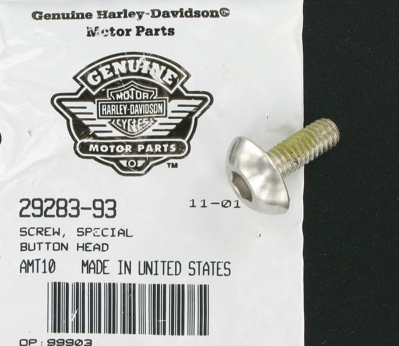 New OEM Genuine Harley-Davidson Screw Special Button Head, 29283-93