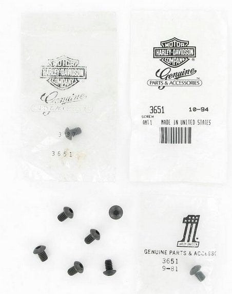 New OEM Genuine Harley-Davidson Screw 1 4"-20 X 5 16" Hex Socket Button Head, 3651
