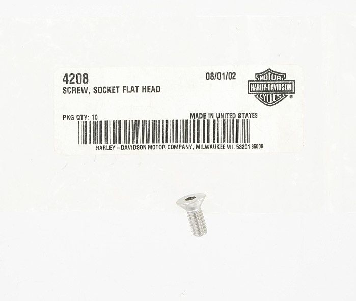 New OEM Genuine Harley-Davidson Screw 1 4"-20 X 5 8" Hex Socket Flat Countersunk Head, 4208