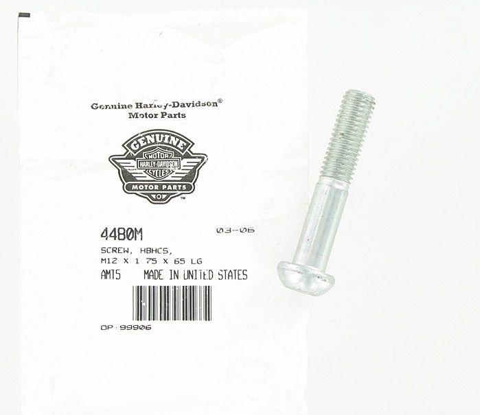 New OEM Genuine Harley-Davidson Screw M12 X 1.75 X 65 Hex Socket Button Head, 4480M