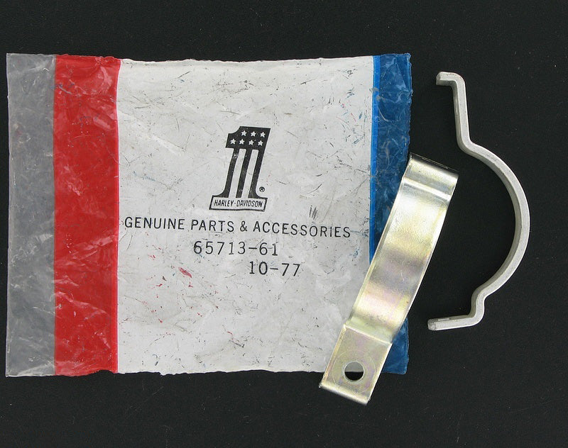 New OEM Genuine Harley-Davidson Clamp Exhaust Pipe Guard Front Heat Shield, 65713-61