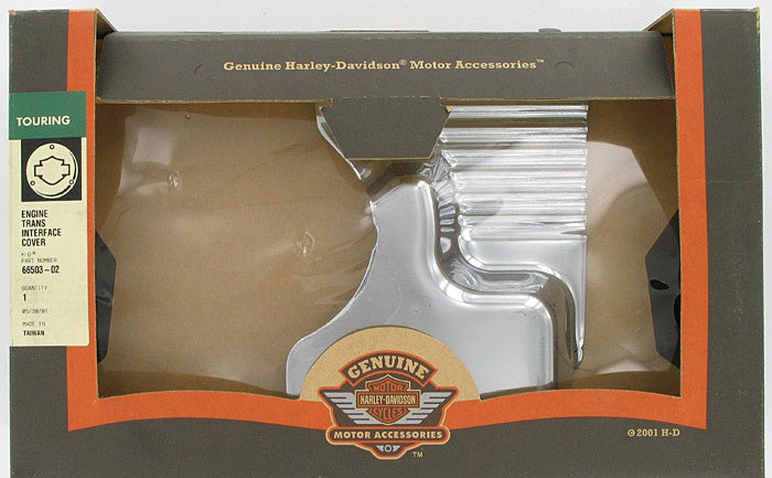 New OEM Genuine Harley-Davidson Ribbed Engine Transmission Interface Cover, 66503-02