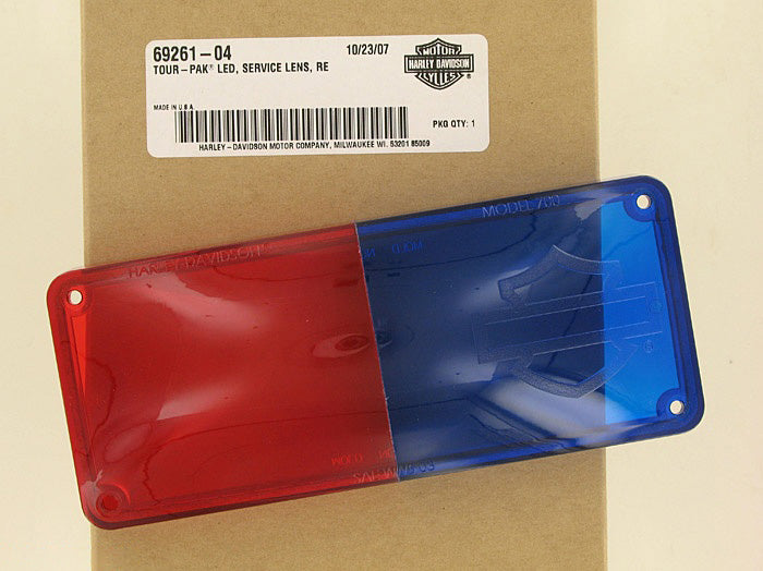 New OEM Genuine Harley-Davidson Tour-Pak Led Service Lens Red Blue, 69261-04