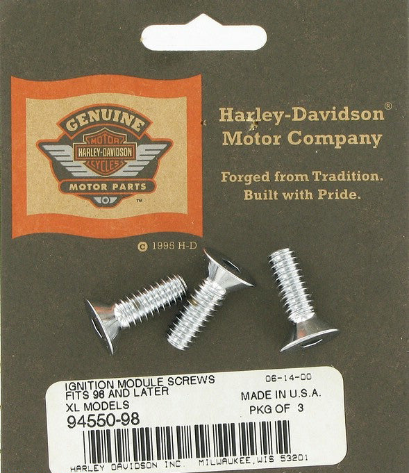 New OEM Genuine Harley-Davidson Ignition Module Cover Screw Kit, 94550-98