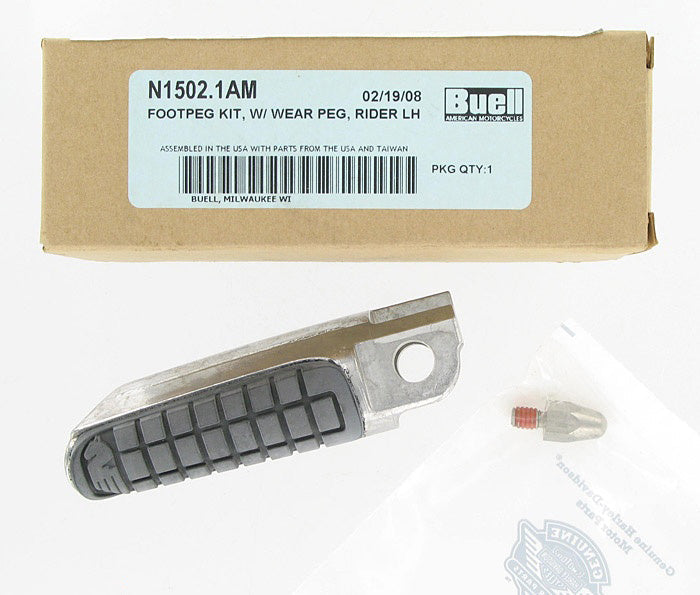 New OEM Genuine Harley-Davidson Rider Foot Peg Kit Left With Wear Peg, N1502.1AM