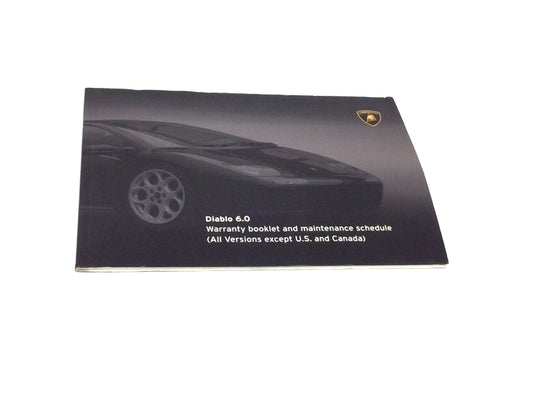 New OEM 2001 Lamborghini Diablo 6.0 Warranty & Maintenance Handbook Manual EURO Spec