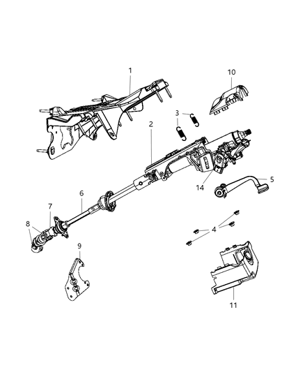 New 2009-2012 Fits Chrysler Liberty Shroud-Steering Column - Part # 1ET68XDVAC