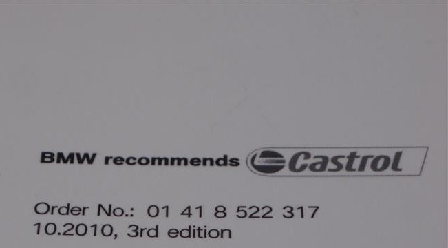 BMW Motorrad Factory Original, Operating Instructions Fo - Part # 01418522317