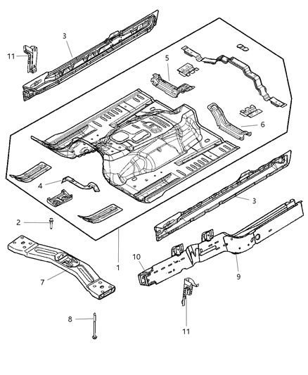 Bracket Frame Rail Radiator To Crossmember Bracket