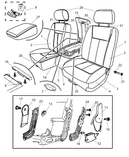 Sleeve Headrest Hiden Button