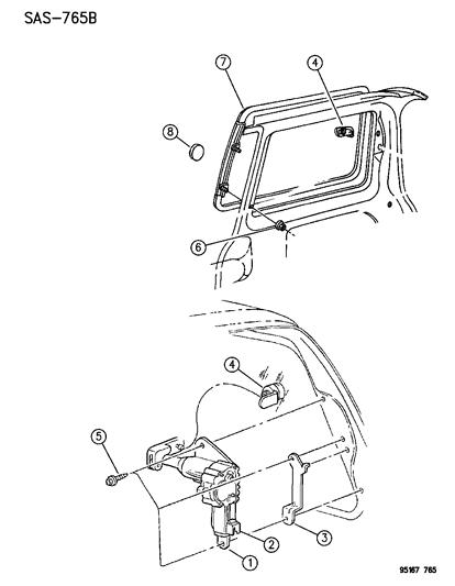 Handle And Actuator Assy., Quarter Vent Window (Serviced By Componets Only)