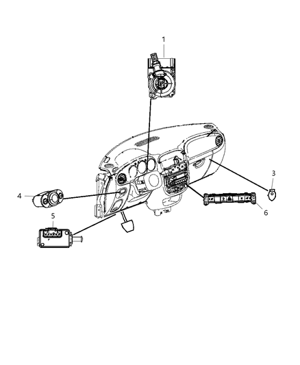 New 2006-2010 Fits Chrysler PT Cruiser Switch-Pod - Part # 4602656AF