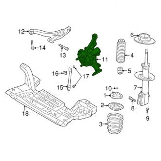 New OEM Front Left Steering Knuckle Fits, 2000-2001 Plymouth Neon - Part # 4656091AE