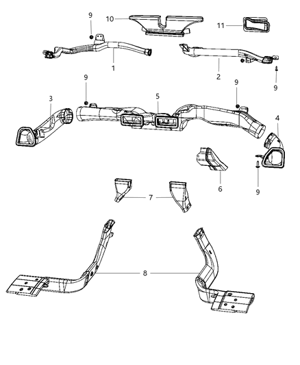 New 2007-2010 Fits Chrysler Sebring Duct-Demister - Part # 5058253AA