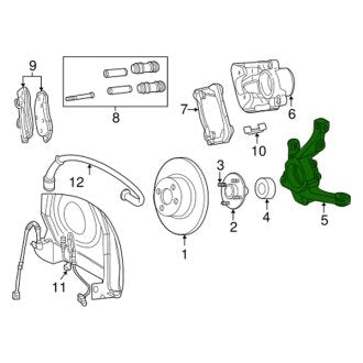 New OEM Front Right Steering Knuckle Fits, 2005-2007 Chrysler PT Cruiser - Part # 5272492AB