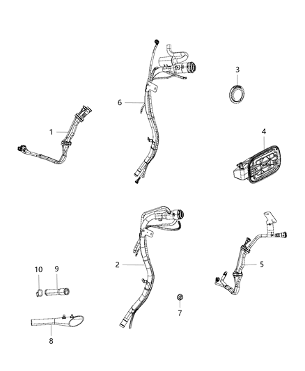 New 2016-2017 Fits Chrysler Grand Cherokee Hose-Fuel Filler Vent - Part # 52030372AA