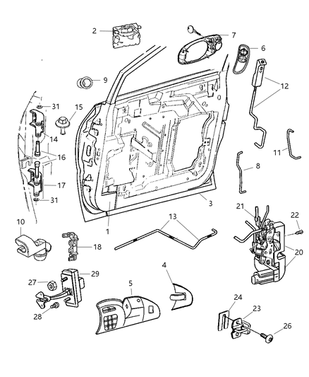 New 2005-2007 Fits Chrysler Grand Caravan, Town & Country Handle-Door Interior - Part # RT77BD1AA