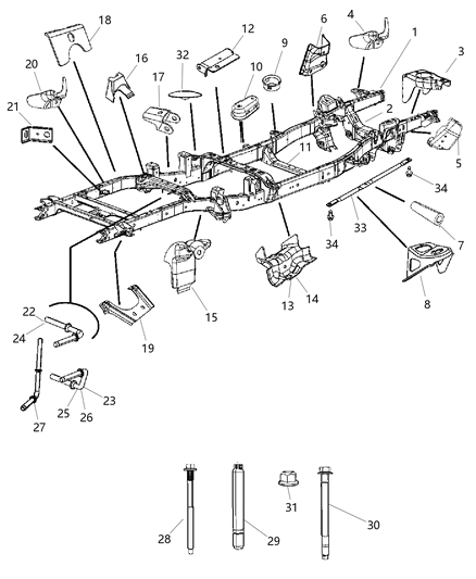 New 2010-2013 Fits Chrysler 2500, Ram 2500 Skid Plat-Underbody - Part # 52014253AA