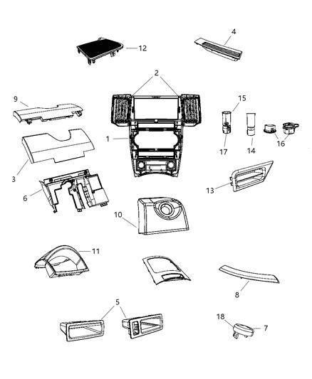 New 2008-2010 Fits Chrysler Grand Cherokee Gap Hider-Steering Column Gap - Part # 1DE99BD1AD