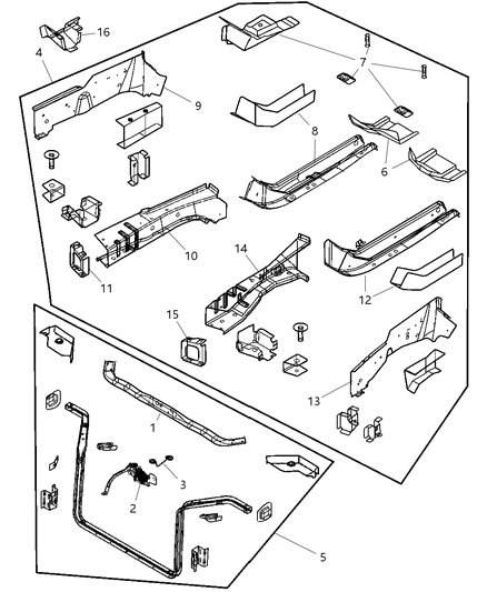 New Fits Chrysler Extension-Front Side Rail - Part # 4719780AB