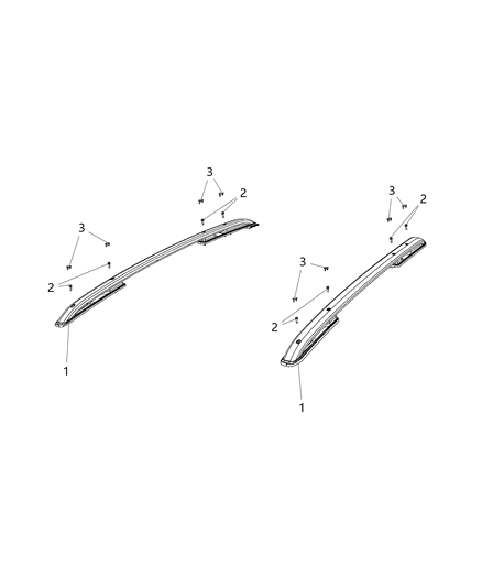 New 2019-2020 Fits Chrysler Renegade Cap-Rail - Part # 6XJ36MA7AA