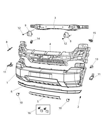 New 2011 Fits Chrysler Liberty Molding-Fascia - Part # 1SU48BS2AA