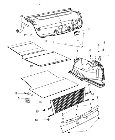 Carpet Trunk Interior Quarter Trim