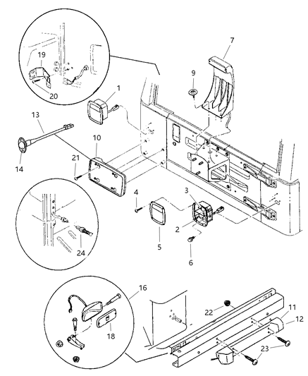 New 2003-2006 Fits Chrysler Wrangler Lamp-High Mounted Stop - Part # 55156490AA