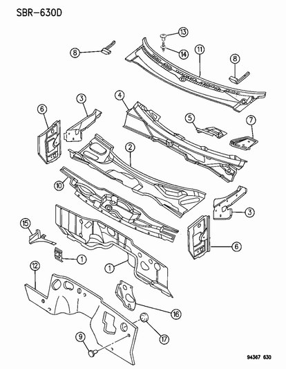Gusset ,Hood Hinge Mounting, Right