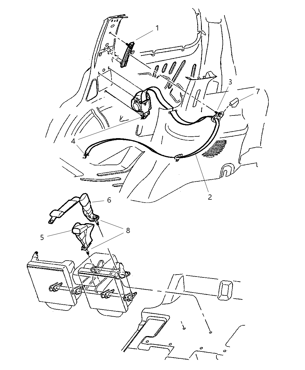 Seat Belt Rear Inner Right
