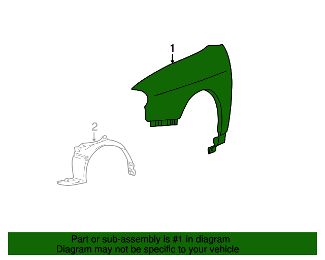 New OEM 2001-2006 Hyundai Santa Fe Base/GL Front Driver's Left Fender, Part # 66311-26290