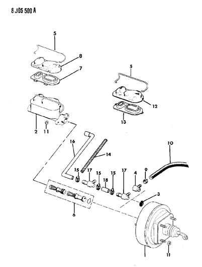 New 1987-1996 Fits Chrysler Grand Cherokee Brake Mastr Cylinder - Part # V1102622AA
