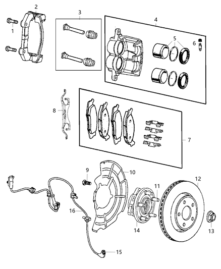 New 2011 Fits Chrysler Grand Cherokee Caliper-Disc Brake - Part # 68052363AA