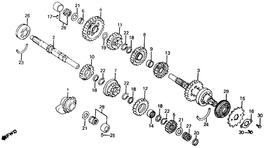Gear, Mainshaft Fifth (25T)