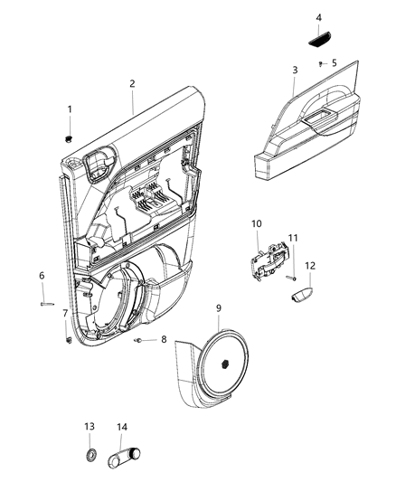 New Fits Chrysler Bolster-Rear Door - Part # 5LN172DKAC