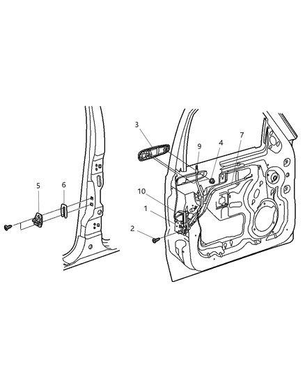 New 2004-2005 Fits Chrysler Liberty Front Door Latch - Part # 55177041AI