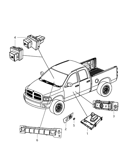 New 2009-2012 Fits Chrysler 1500 Bezel-Seat Switch - Part # 1NL82XDVAA