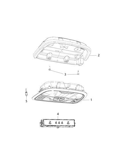 New 2014 Fits Chrysler Grand Cherokee Console-Overhead - Part # 1WG391DAAF