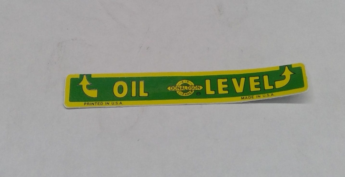 New OEM Genuine John Deere Label, Part # B1568R