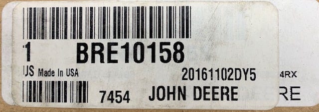 New OEM Genuine John Deere Bracket Kit, Part # BRE10158