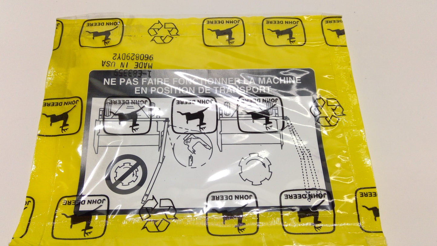 New OEM Genuine John Deere Label, Part # E83359