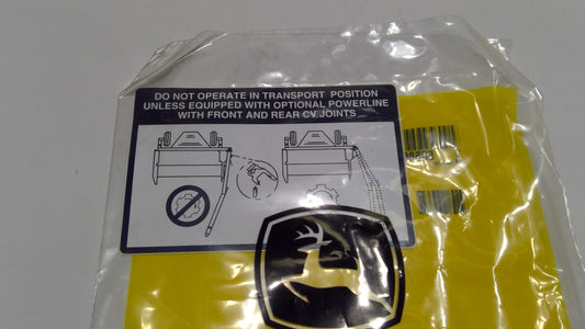 New OEM Genuine John Deere Label, Part # E85868