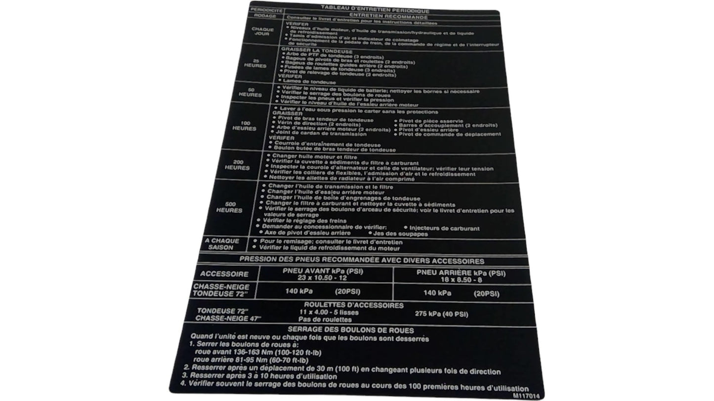 New OEM Genuine John Deere Label, Part # M117014