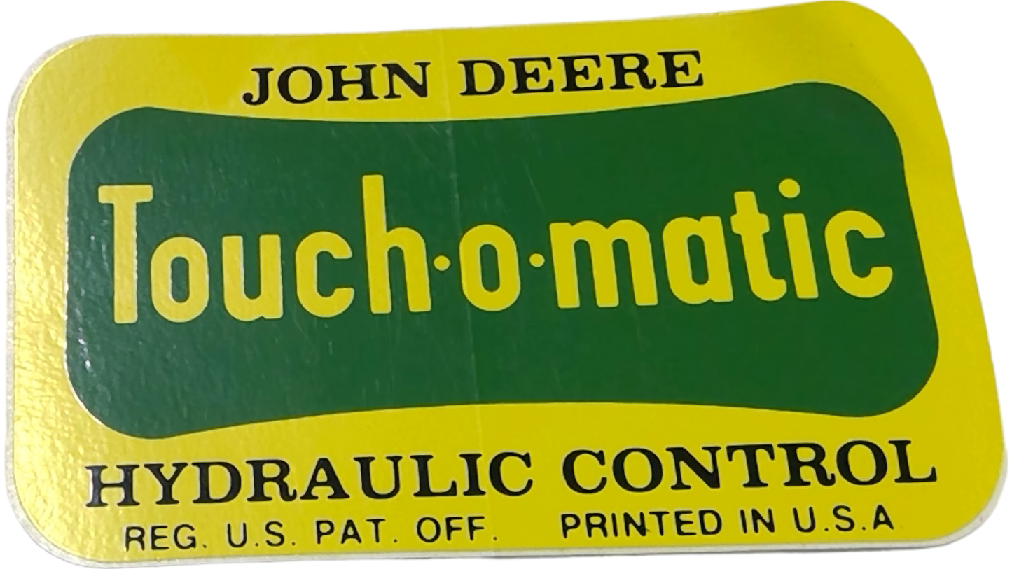 New OEM Genuine John Deere Decal Touch O Matic, Part # M3388T