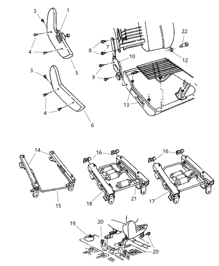 New 2000-2004 Fits Chrysler Grand Cherokee Adjuster-Manual Seat - Part # 5015566AA